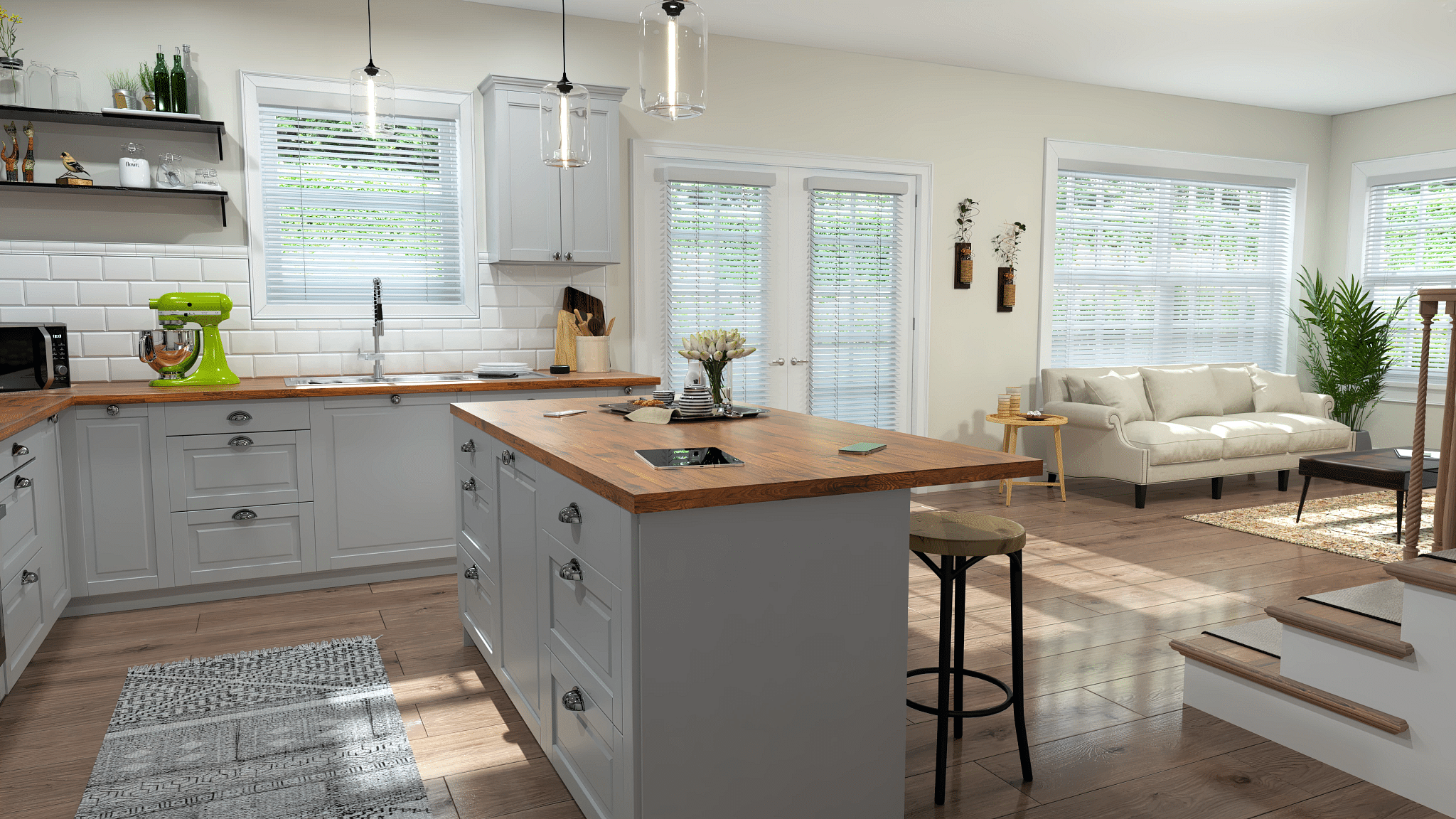 Wood Blinds Kitchen